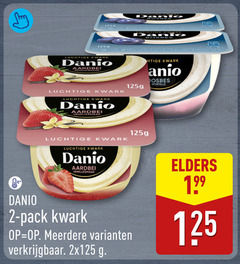  2 luchtige kwark danio aardbei vanillesmaak bosbes myrtille pack meerdere elders 