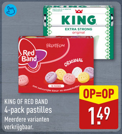  4 pastilles la menthe rouleaux king strong original red band and fruitfun rollen natuurlijke kleur smaakstoffen pack meerdere 