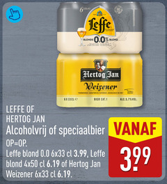  hertog jan blikjes bier leffe blonde blond weizener karaktervol aromatisch alcoholvrij speciaalbier 0.0 3.99 