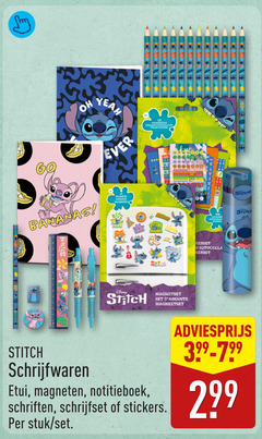  ever bananas amants magneten stich aloha kersen magneetset stitch schrijfwaren etui notitieboek schriften schrijfset stickers stuk 