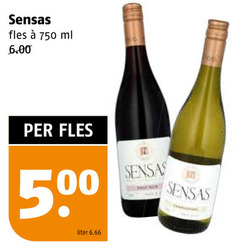  500 750 sensas fles ml liter 