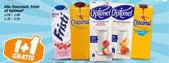  1 chocomel fristi optimel calcium drinkyoghurt aardbei framboos abrikoos halfvol 