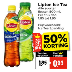  lipton ice tea 50 500 original soorten flessen ml stuk sparkling voucher 