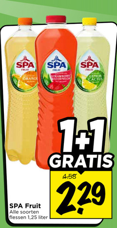  1 spa fruit orange soorten flessen 25 liter strawberry watermelon lemon cactus 