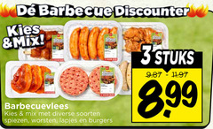  3 barbecue discounter mix soorten spiezen worsten lapjes burgers stuks 8 99 