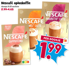  nescafe oploskoffie 8 10 doosje sachets new same taste latte amaretto suggestion cappuccino nutri score 