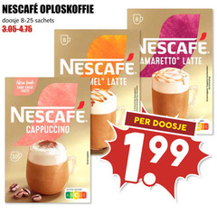  nescafe oploskoffie 8 10 doosje sachets new same taste amaretto latte cappuccino nutri score 