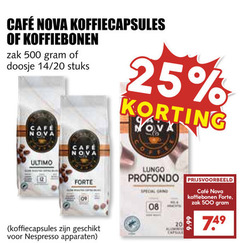  cafe nova koffiecups koffiebonen 25 500 mcafee koffiecapsules zak doosje 14 20 stuks ultimo lungo profondo forte grind nespresso apparaten 