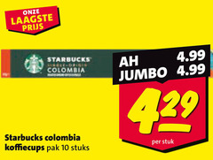  starbucks koffiecups 10 single origin colombia pak stuks jumbo stuk 