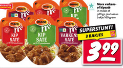  3 10 160 boter leven mora kip pittige pindasaus sate milde beter varkens diepvries bakje bakjes 