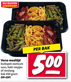  450 500 verse maaltijd buikspek zoetzure saus babi reepjes rendang bak 