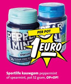  36 pepperoni pot mike sportlife sugar free chewing kauwgom peppermint spearmint 