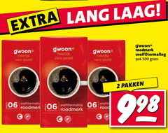  gwoon koffie 2 500 sterkte lang laag vers roodmerk snelfiltermaling pak 06 rood pakken 