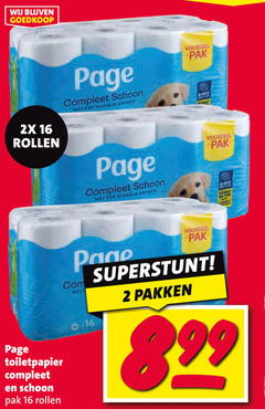 page toiletpapier 2 16 99 2x schoon vleugje katoen voordeel rollen pak beter pakken 
