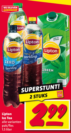  lipton ice tea 2 10 ton calories sugar zero sparkling original icetea green pak fles liter stuks 