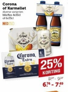  corona karmeliet speciaalbieren 25 blik fles extreme tripel 