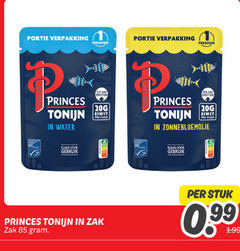  princes tonijn water persoon ruk eiwitten eiwit zakje zonnebloemolie klaar gebruik zak stuk 