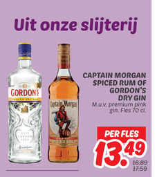  gin rum slijterij london dry captain morgan spiced gold premium pink fles 