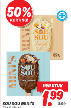 6 50 just for you triple texture coco leuna mango passionfruit coconut 6x caramel salted pecan madagascar vanilla pak stuks stuk 3.99 