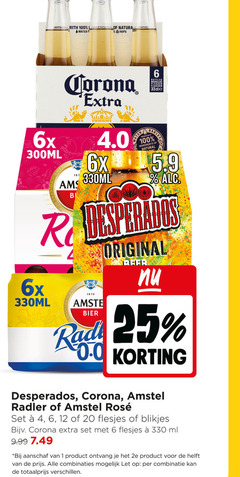  desperados corona amstel speciaalbieren 1 4 6 12 20 25 100 330 1870 brewed with natura water 6x 300ml b bottles flessen barley ingredients natural 330ml bier original rear 0.0 radler rosee blikjes ml aanschaf 2e combinaties let combinatie 
