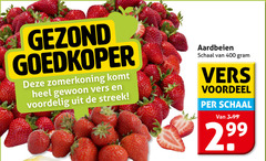  aardbeien 400 gezond goedkoper vers streek schaal voordeel 3.99 