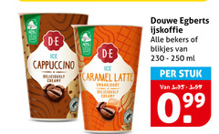  douwe egberts ijskoffie 40 250 less ice cappuccino creamy d.e caramel latte bekers blikjes ml stuk 