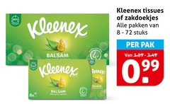  kleenex tissues zakdoeken 100 balsem zakdoekjes pakken stuks pak 8x aloe vera vitamin 