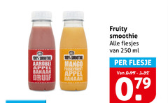  fruitsmoothie 100 250 smoothie mango aardbei appel banaan druif passievrucht fruity ml flesje 