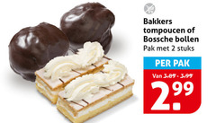  2 bakkers tompoucen bossche bollen pak stuks 3.99 