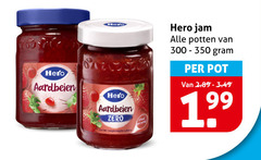  hero jam aardbeien zero toegevoegde suikers potten pot 