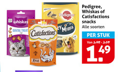  2 whiskas dental fresh pack satisfaction pedigree minis snacks soorten stuk 