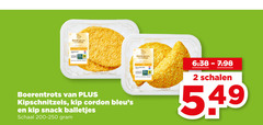  2 boerentrots kipschnitzels kip cordon snack balletjes schaal schalen 