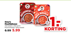  1 350 maaltijdsaus omas bolognese indiase tikka bakjes masala 5.99 kruidige vegetarische 
