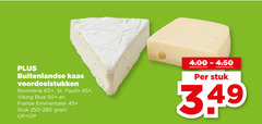  buitenlandse kaas brie roombrie 60 st. paulin 45 viking blue 50 franse emmentaler stuk 