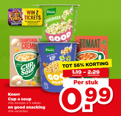  cup a soup noodles soep 2 3 win party tickets actieproducten knorr carbonara champignon creme doosjes zakjes good snacking min kip go nood tomaat stuk 
