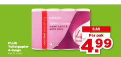  plus huismerk toiletpapier 4 12 pak rollen voordeel super zacht 