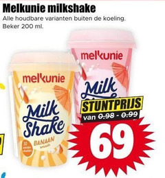  melkunie milkshake 30 69 200 houdbare buiten koeling beker ml milk shake banaan 