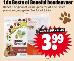  1 3 hondenvoer original kleine genieter premium gevogelte zak kilo purina adult 3.99 