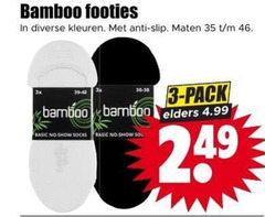  3 35 46 bamboo footies kleuren anti slip maten basic show socks pack elders 