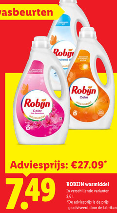  robijn wasmiddel wasbeurten wit herstelt kleur color pink sensation 2 geadviseerd 