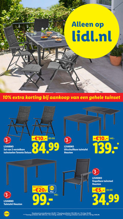klik op dit plaatje voor een vergroting en voor vergelijkbare aanbiedingen gerelateerd aan
2 3 10 50 240 lidl.nl tuinset jaar livarno verstelbare tuinstoelen toronto uitschuifbare tuintafel houston stapelbare tuinstoel verzendkosten 4 99 toeslag artikelen cm 31 5 9 2 3 10 50 240 lidl.nl tuinset jaar livarno verstelbare tuinstoelen toronto uitschuifbare tuintafel houston stapelbare tuinstoel verzendkosten 4 99 toeslag artikelen cm 31 5 9