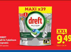  dreft vaatwasmiddel 1 all platinum capsules maxi aces xxl elders 