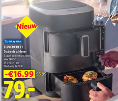  2 45 240 lidl.nl silvercrest dubbele airfryer bedienbare zones cm vrij 