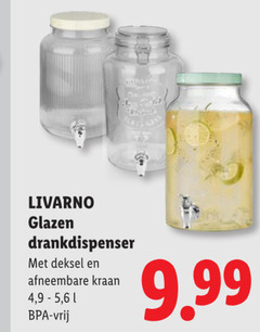  1 livarno glazen drankdispenser deksel afneembare kraan 4 6 vrij 