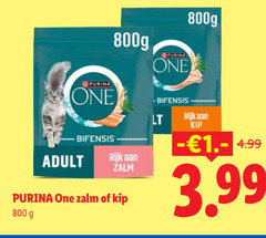  800g purina one bifensis adult rijk zalm kip 3.99 