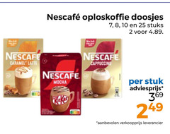  nescafe oploskoffie 2 7 8 10 25 doosjes stuks caramel mocha stuk 