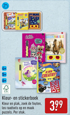  spelletjesboek puzzelen zoek fouten surprise schrijven wissen 5 6 magische hot wheels creatief kleuren stickers fsc www.fsc.org kleur stickerboek raadsels puzzels stuk bril sjablonen 
