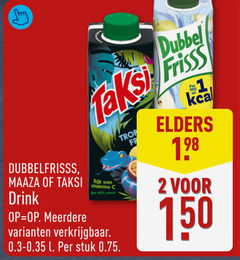  dubbelfrisss taksi fruitdrank 1 2 40 100 150 dubbel trop maaza rijk vitamine zuivel drink meerdere l stuk elders 
