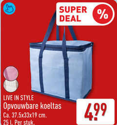 25 super deal live style opvouwbare koeltas ca. cm l stuk 