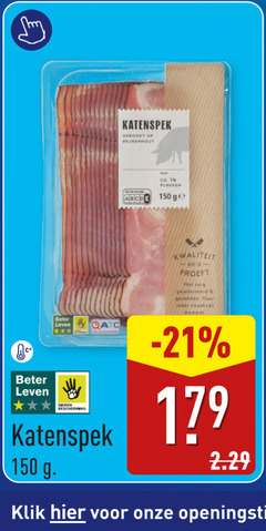  14 150 katenspek gerookt beukenhout ca. ge beter leven dieren bescherming proeft zorg gesneden smaakvol moment klik openingstijden 